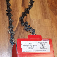 75EXJ093 28" 3/8 pitch .063 gauge 93 DL PowerCut Full Skip Tooth chain loop
