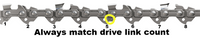 55 drive link 3610 005 0055 Replacement 16" saw chain 1.1 mm 55 drive link