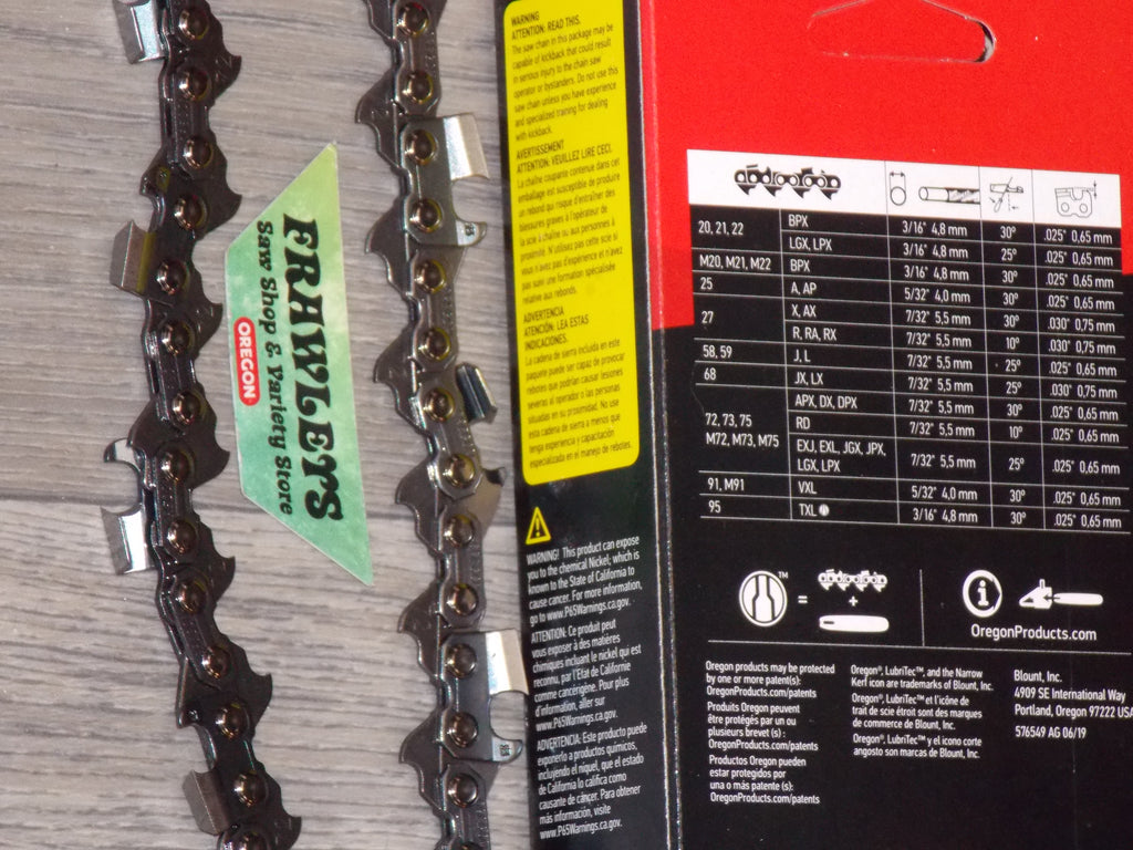 20" Archer Chainsaw Chain - 3/8" Pitch, .063" Gauge, 72DL Full Chisel Chain For Fast Cutting