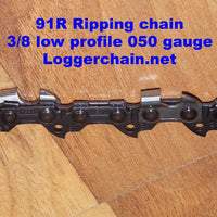 91R064 3/8 low profile 050 gauge 64 Drive link Ripping saw chain RipCut Oregon