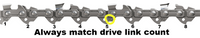 46 drive links on saw chain for 12" Makita ADCU10SM1