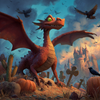 Hector the dragon from a magic Halloween movie