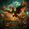 Dark flame from a magic Halloween movie