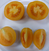 New Iowa Gold Hybrid Yellow Tomato cut