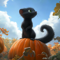 Wanda the weasel from a magic Halloween movie