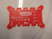556418 Oregon chainsaw chain tool checks Pitch and Gauge on bar and file size