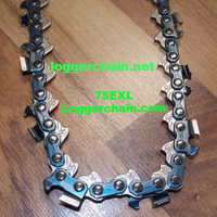 75EXL082G 3/8 pitch .063 gauge 82 Drive link Full chisel saw chain