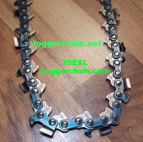 75EXL082G 3/8 pitch .063 gauge 82 Drive link Full chisel saw chain