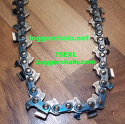 75EXL082G 3/8 pitch .063 gauge 82 Drive link Full chisel saw chain