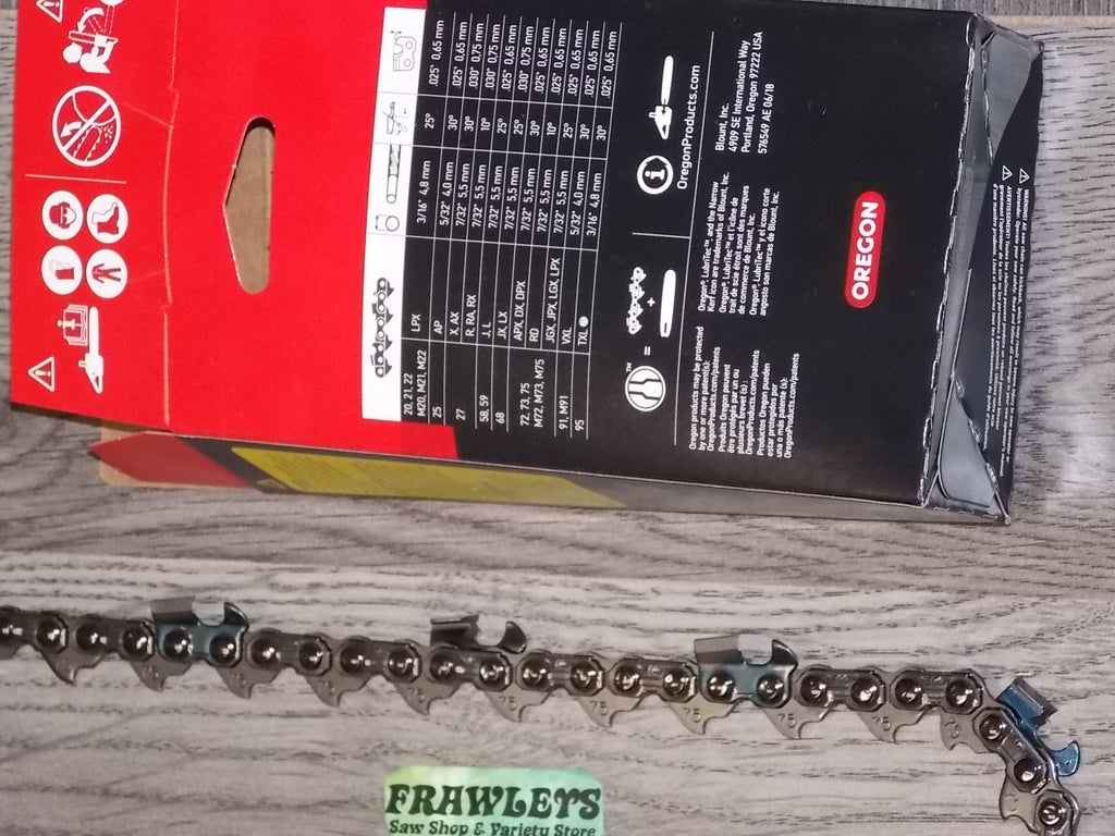 Oregon 72AP091 Drive Chain – 3/8" Pitch, .050" Gauge, Full Skip, Semi-Chisel – Fits Stihl 28" Bar