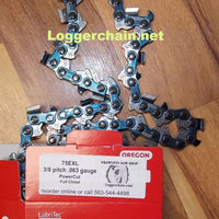 75EXL114G 3/8 pitch .063 gauge 114 Drive link Full chisel saw chain