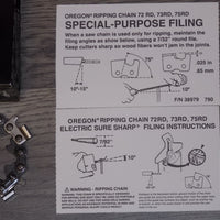 75RD100U Ripping Chain filing instructions